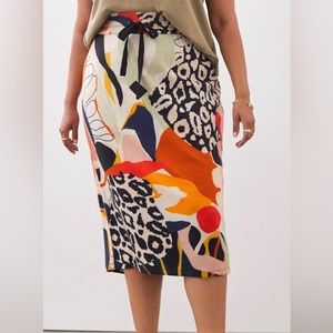 Anthropologie Abstract Midi Skirt